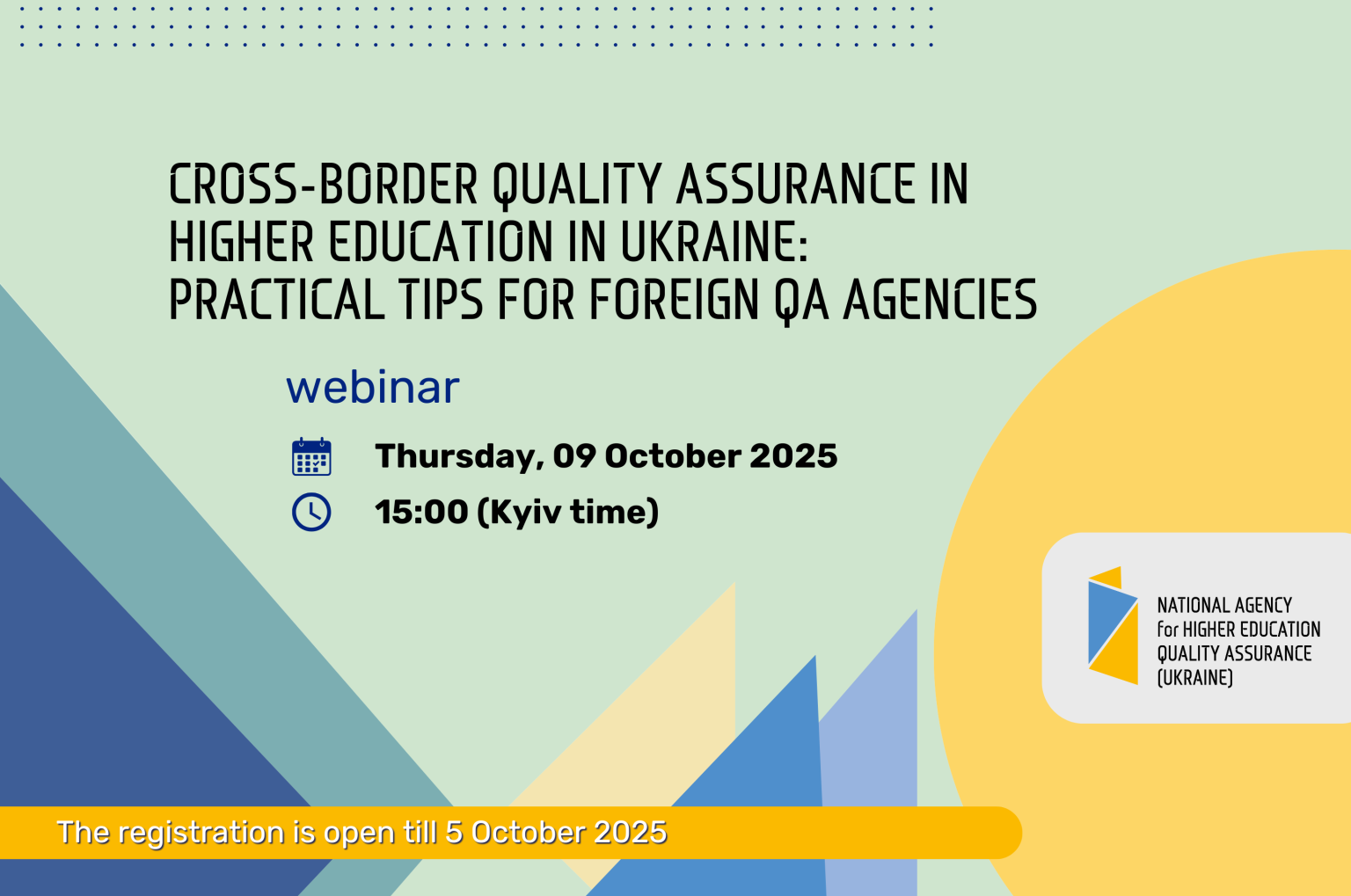Webinar “Cross-Border Quality Assurance in Higher Education in Ukraine ...